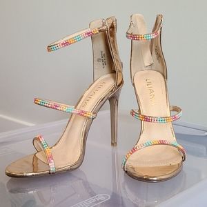 Rose Gold Heeled Sandal size 7.5